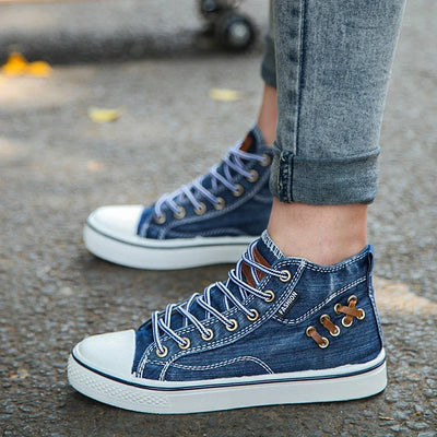 Lorene - Freizeitschuhe aus Denim mit Schnürung