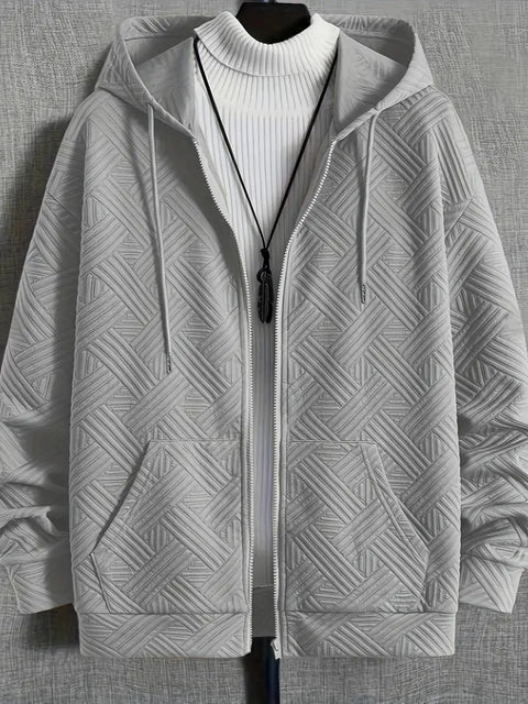 Arlo - Stilvolle, warme Strickjacke mit Kapuze und Reißverschluss für Herren
