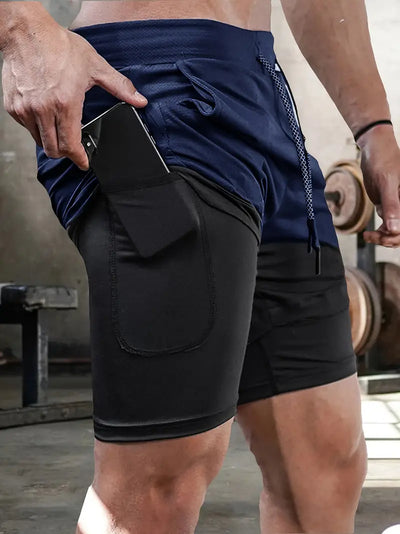 Chester - Herren Laufshorts 2-in-1 Doppeldecker-Sportshorts