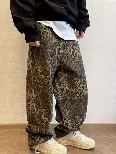 Roger - Jeanshose mit Leopardenmuster für Herren