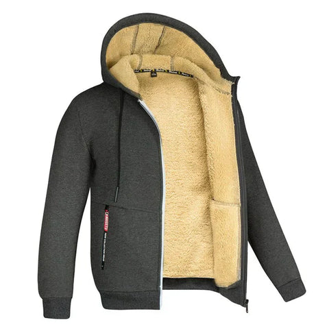 TOMMY - Fleece-Kapuzenpullover mit Reißverschluss