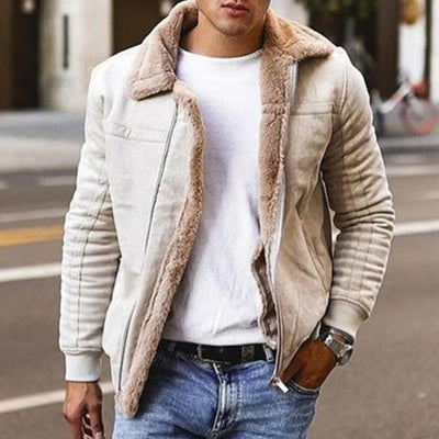 Angelo - Lässige Winterjacke aus Kunstfell und Leder