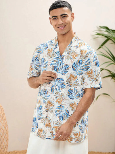 Harman - Kurzärmliges Hemd mit Bohemian-Festival-Pflanzenprint