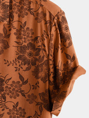 Ethan - Retro-Blumenmuster mit kurzen Ärmeln