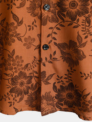 Ethan - Retro-Blumenmuster mit kurzen Ärmeln
