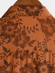 Ethan - Retro-Blumenmuster mit kurzen Ärmeln
