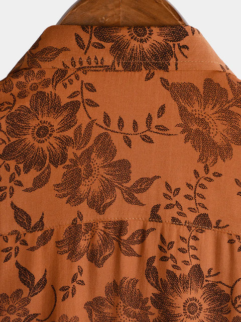 Ethan - Retro-Blumenmuster mit kurzen Ärmeln