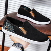 Ernest - Bestickte Segeltuchschuhe