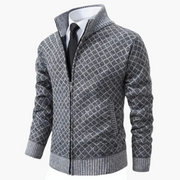 Pascal - Slim Fit-Jacke mit Reißverschluss und Rautenmuster für Herren