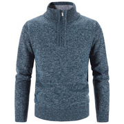 Trevor - Lässiger Strickpullover mit Viertelreißverschluss und Rollkragen für Herren