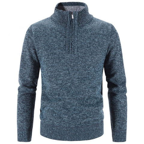 Trevor - Lässiger Strickpullover mit Viertelreißverschluss und Rollkragen für Herren