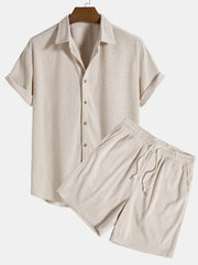 Murphy - Cord-Shorts und Hemd-Set für Herren