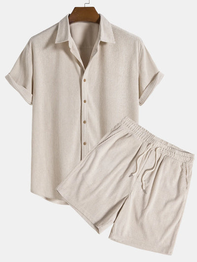 Murphy - Cord-Shorts und Hemd-Set für Herren
