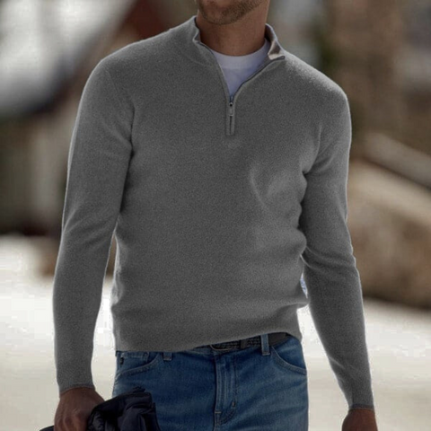 Clyde - Lässiger Langarm-Pullover mit Reißverschluss für Herren