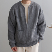 Stephen - Lässiger, stylischer Strick-Cardigan mit Reißverschluss für Herren