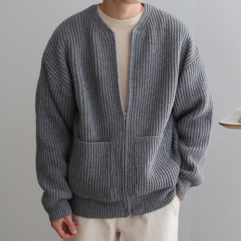 Stephen - Lässiger, stylischer Strick-Cardigan mit Reißverschluss für Herren