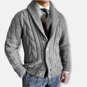 Nelson - Elegante Strickjacke mit Kabelmuster und Schalkragen für Herren