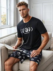 Matteo - Pyjama-Set mit Grafikdruck für Herren