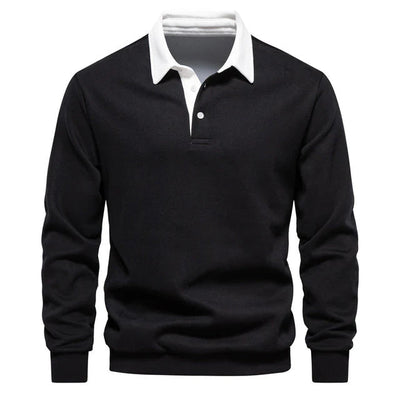 Stefano - Elegantes Langarm-Poloshirt für Herren