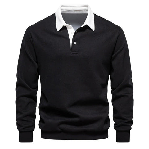 Stefano - Elegantes Langarm-Poloshirt für Herren