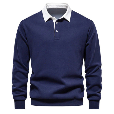 Stefano - Elegantes Langarm-Poloshirt für Herren