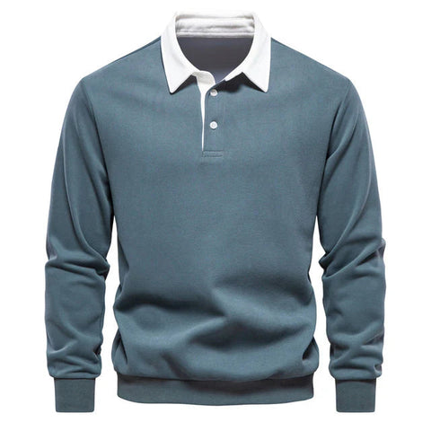 Stefano - Elegantes Langarm-Poloshirt für Herren