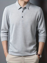 Timothy - Stilvolles, gestricktes Langarm-Poloshirt für Herren
