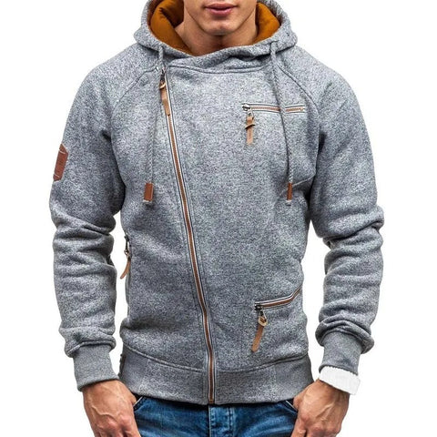 Kian - Stilvolle Jacke mit schrägem Reißverschluss und Kapuze