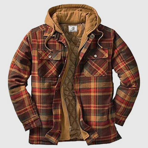Derrick - Stilvolle Jacke mit Kapuze und Karomuster