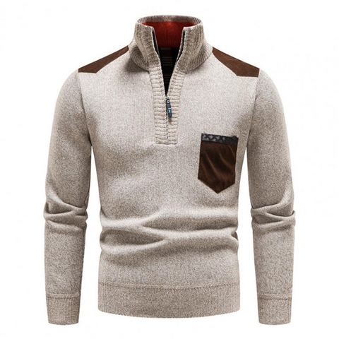 Antony - Lässiger, warmer Rollkragenpullover mit Reißverschluss für Herren