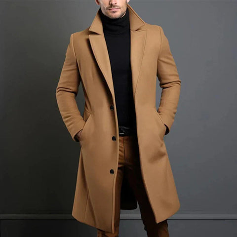 Arjun - Eleganter langer warmer Trenchcoat für Herren