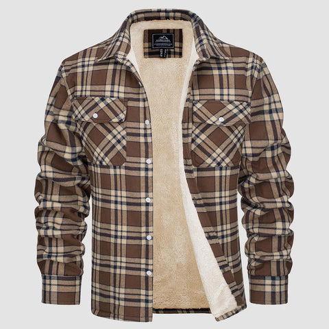 Ellis - Warme Herrenjacke mit Fleece und Karomuster