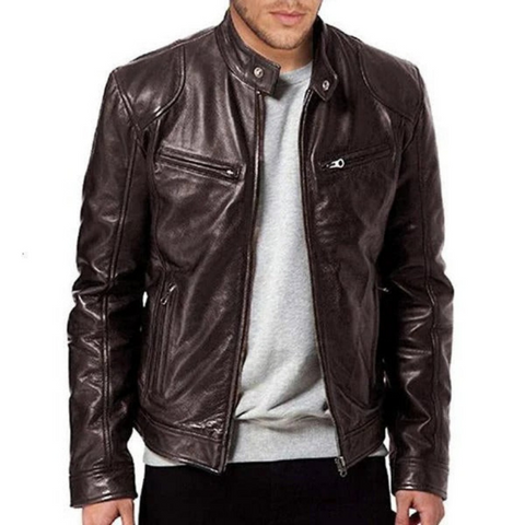 Sabastian - Stilvolle, schmal geschnittene Lederjacke für Herren