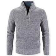 Trevor - Lässiger Strickpullover mit Viertelreißverschluss und Rollkragen für Herren