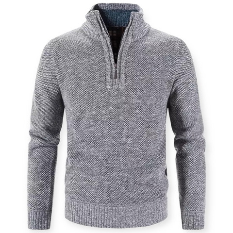 Trevor - Lässiger Strickpullover mit Viertelreißverschluss und Rollkragen für Herren