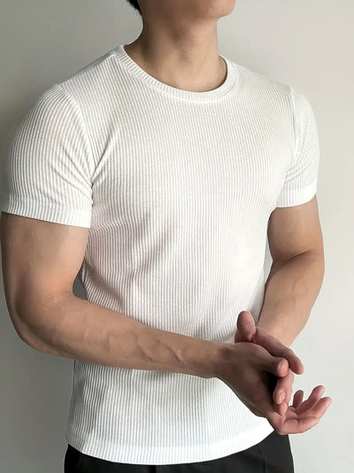 Leonard - Rundhals-Slim-Fit-Hemd für Herren