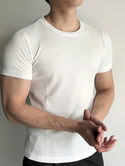 Leonard - Rundhals-Slim-Fit-Hemd für Herren