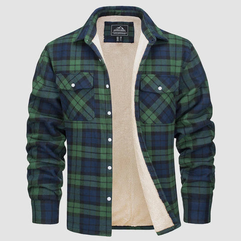 Ellis - Warme Herrenjacke mit Fleece und Karomuster