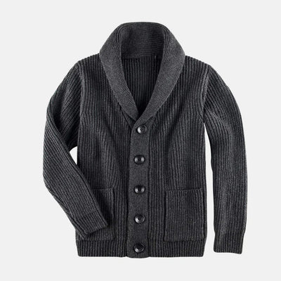 Connor - Lässige Strickjacke mit Schalkragen und Knöpfen für Herren