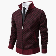Pascal - Slim Fit-Jacke mit Reißverschluss und Rautenmuster für Herren