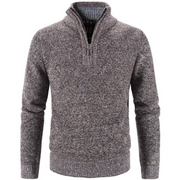 Trevor - Lässiger Strickpullover mit Viertelreißverschluss und Rollkragen für Herren