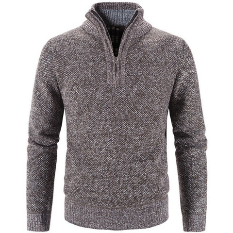 Trevor - Lässiger Strickpullover mit Viertelreißverschluss und Rollkragen für Herren