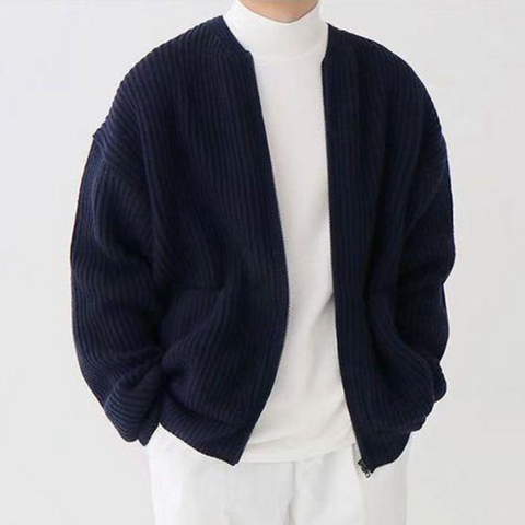 Stephen - Lässiger, stylischer Strick-Cardigan mit Reißverschluss für Herren