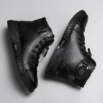 Hardy - Schwarzer lässiger vielseitiger Echtleder-Stiefel
