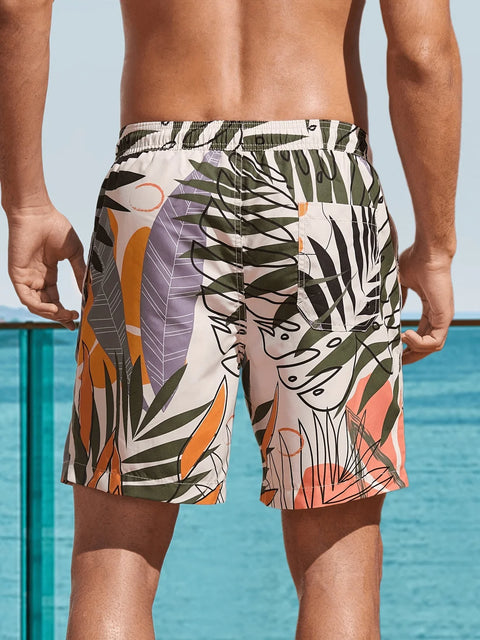 Jasper - Badeshorts mit Blatt-Print
