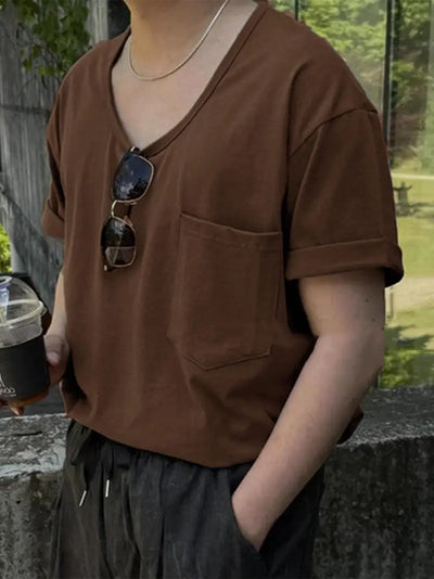 Ivo - Lässiges T-Shirt mit Rundhalsausschnitt und Tasche für Männer