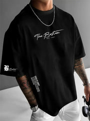 Ralph - Lässiges lockeres Kurzarm-T-Shirt für Herren mit Buchstabendruck