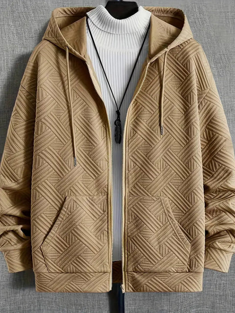 Arlo - Stilvolle, warme Strickjacke mit Kapuze und Reißverschluss für Herren