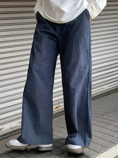 Thompson - Gestreifte Freizeithose mit weitem Bein für Herren