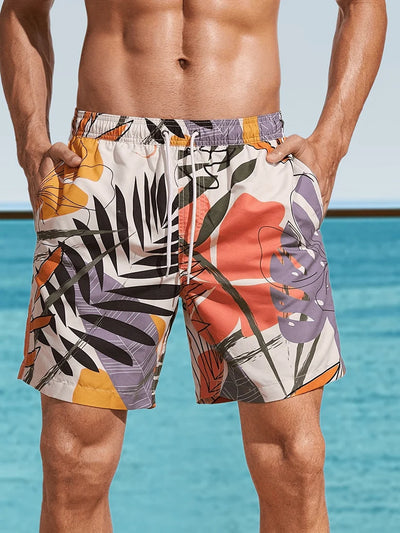 Jasper - Badeshorts mit Blatt-Print